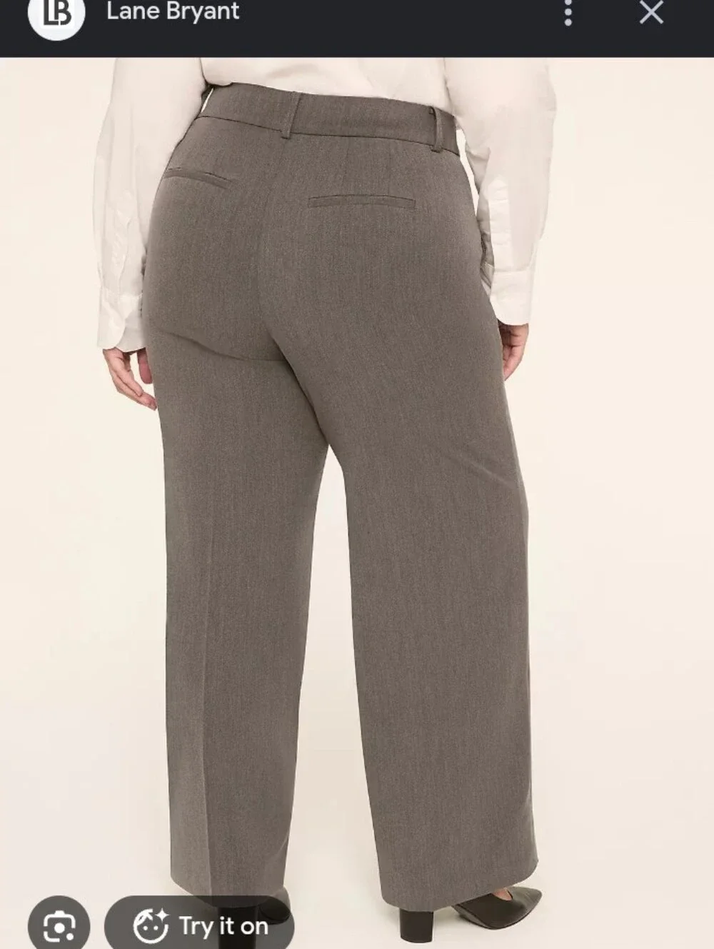 Lane Bryant Wide Leg High Rise Short Pants In Grey